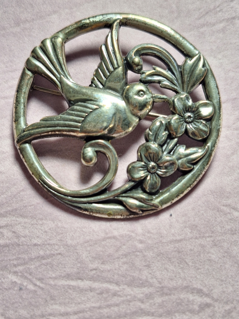 Vintage Coro Sterling Bird/Flower Brooch